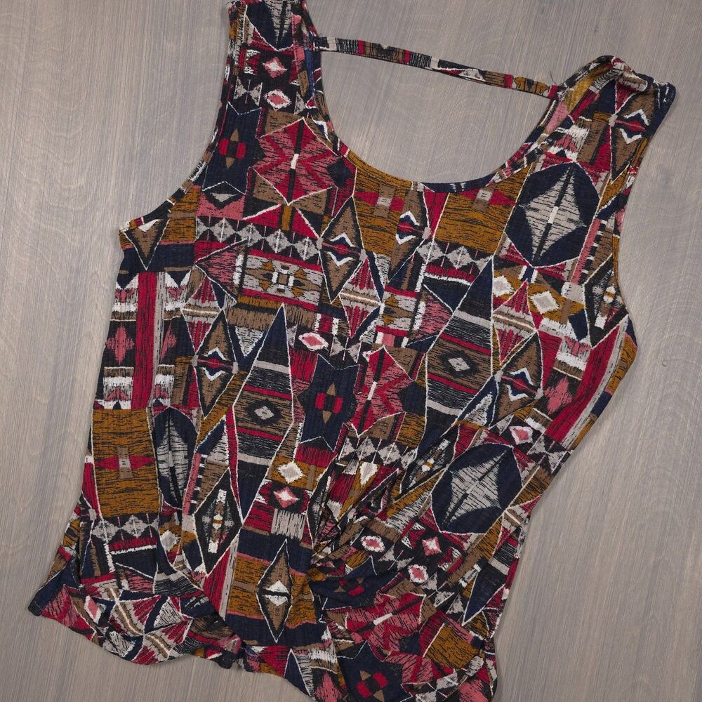 Naif Geometric Aztec-Style Sleeveless Blouse